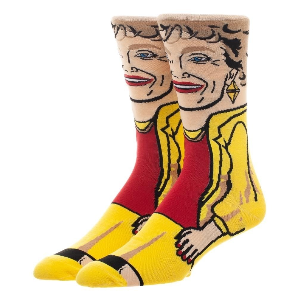 Blanche GOLDEN GIRLS 360 Character Crew Socks All Around Adult 1 Pair Blanch